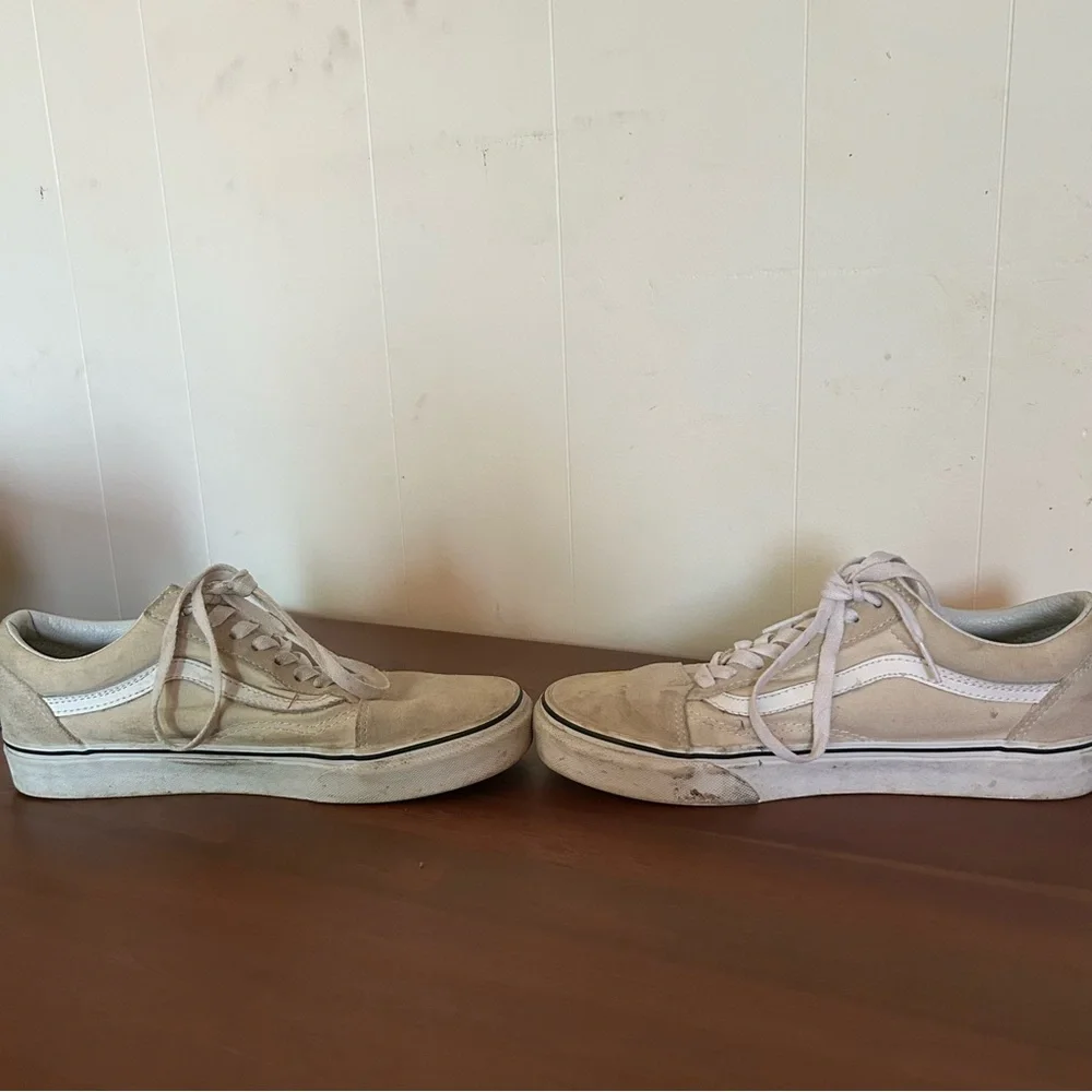 Vans Cream Old Skool Sneaker Men’s Size 7 Women’s Size 8.5 - Picture 5 of 9